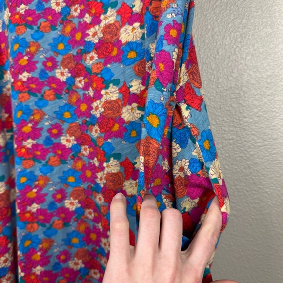 Natural Life Hangout 100% Cotton Boho Midi‎ Dress Pink Floral Size S Sundress - Picture 7 of 10